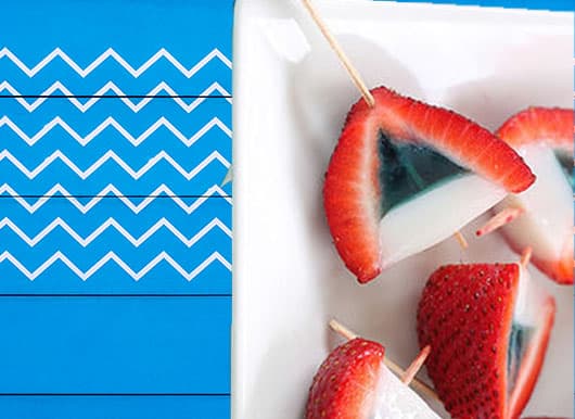 Red White and Blue Strawberry Jello Shots