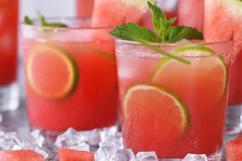 watermelon champagne cocktail